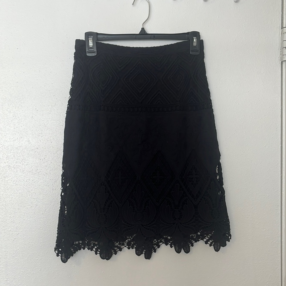 Anthropologie Moulinette Soeurs Garden Silhouette Lace Skirt‎ Size 2 - Picture 6 of 11